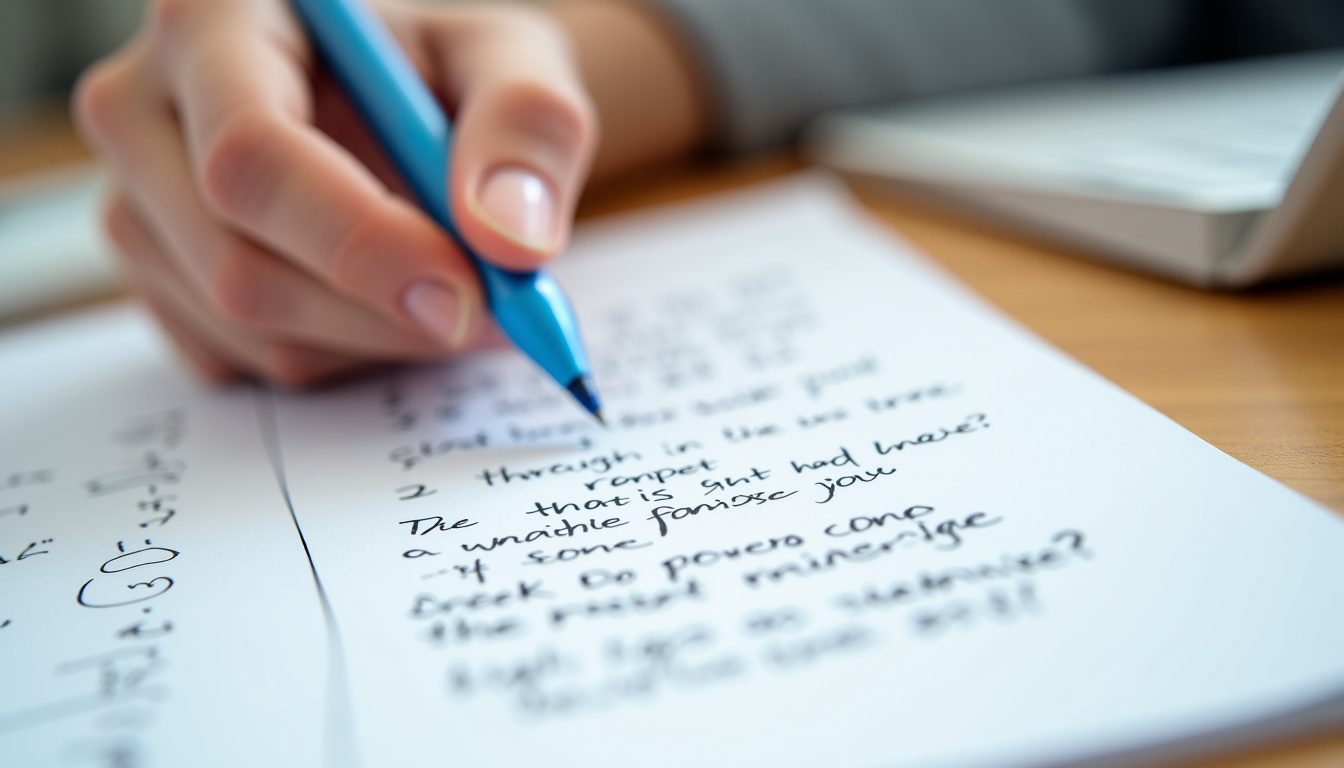 Main pointant des éléments clés sur un devis imprimé, stylo en main