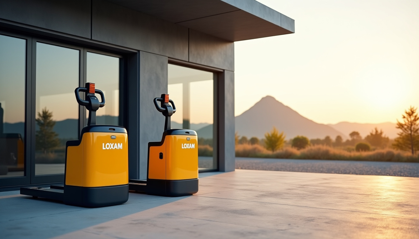 Agence Loxam Access à Clermont-Ferrand avec véhicules de manutention en stationnement