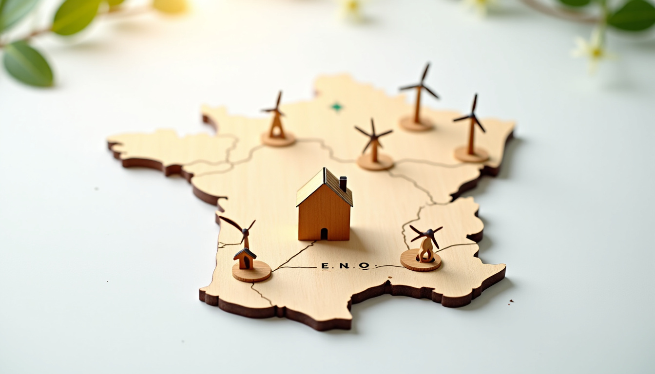 Carte de France illustrant les connections entre Ohm Énergie et les producteurs locaux d