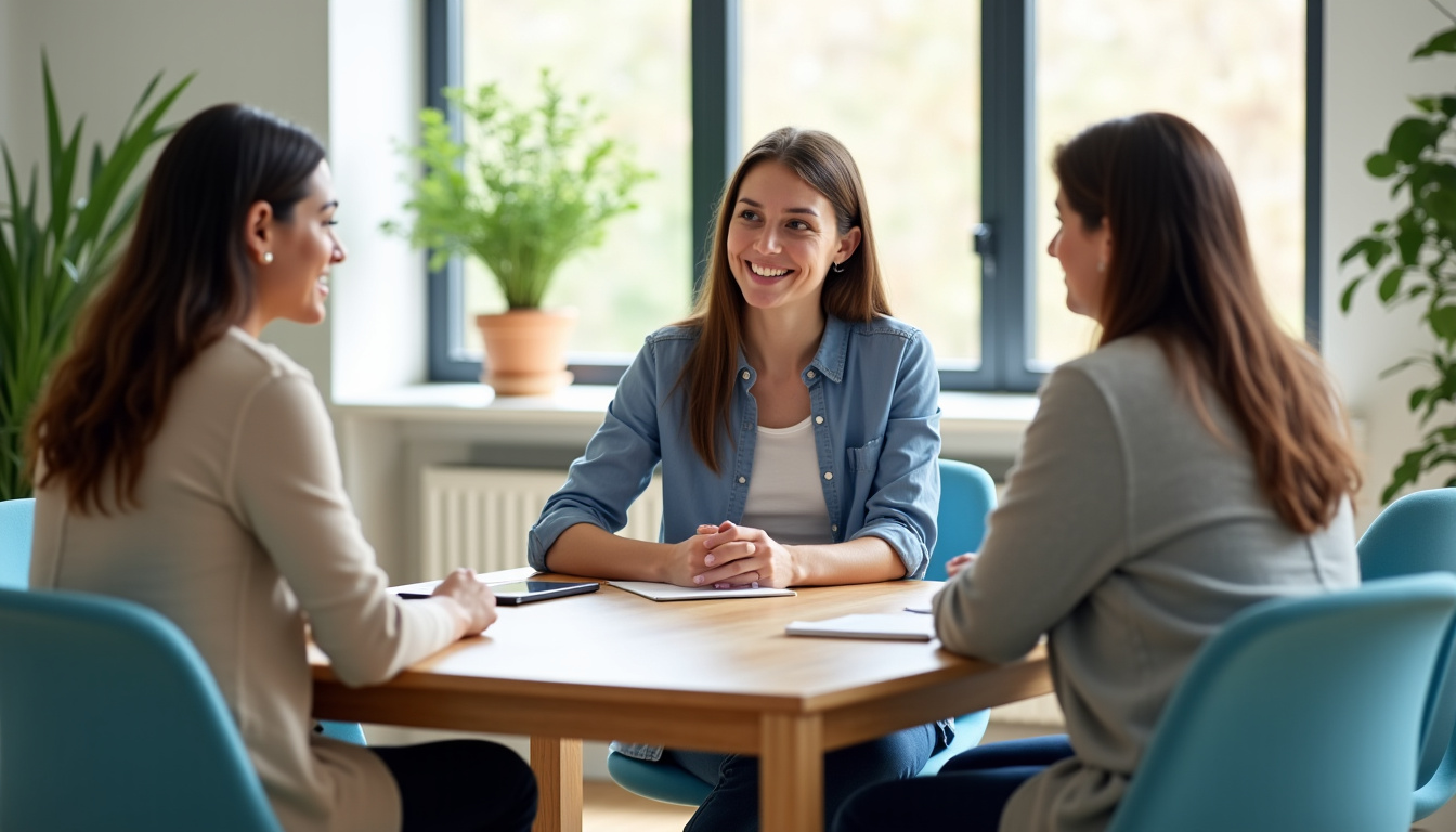 Personnes en entretien pour devenir locataire chez Alliade Habitat